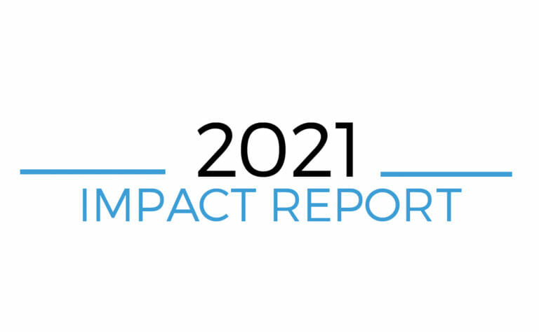 2021 impact report logo on a white background.