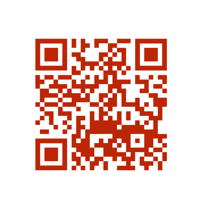 A red qr code on a white background.