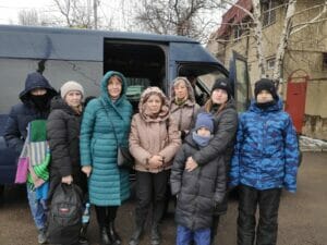 Some of the refugees in Odessa who our team took to the border