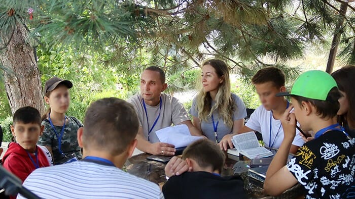Odesa camp Bible study